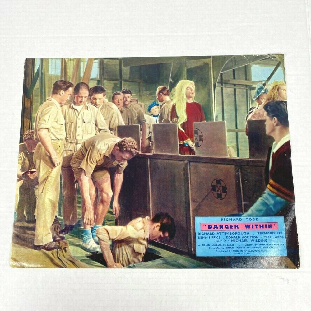 Set of 6 Danger Within 1959 Lobby Card Movie Poster War Richard Todd Bernard Lee